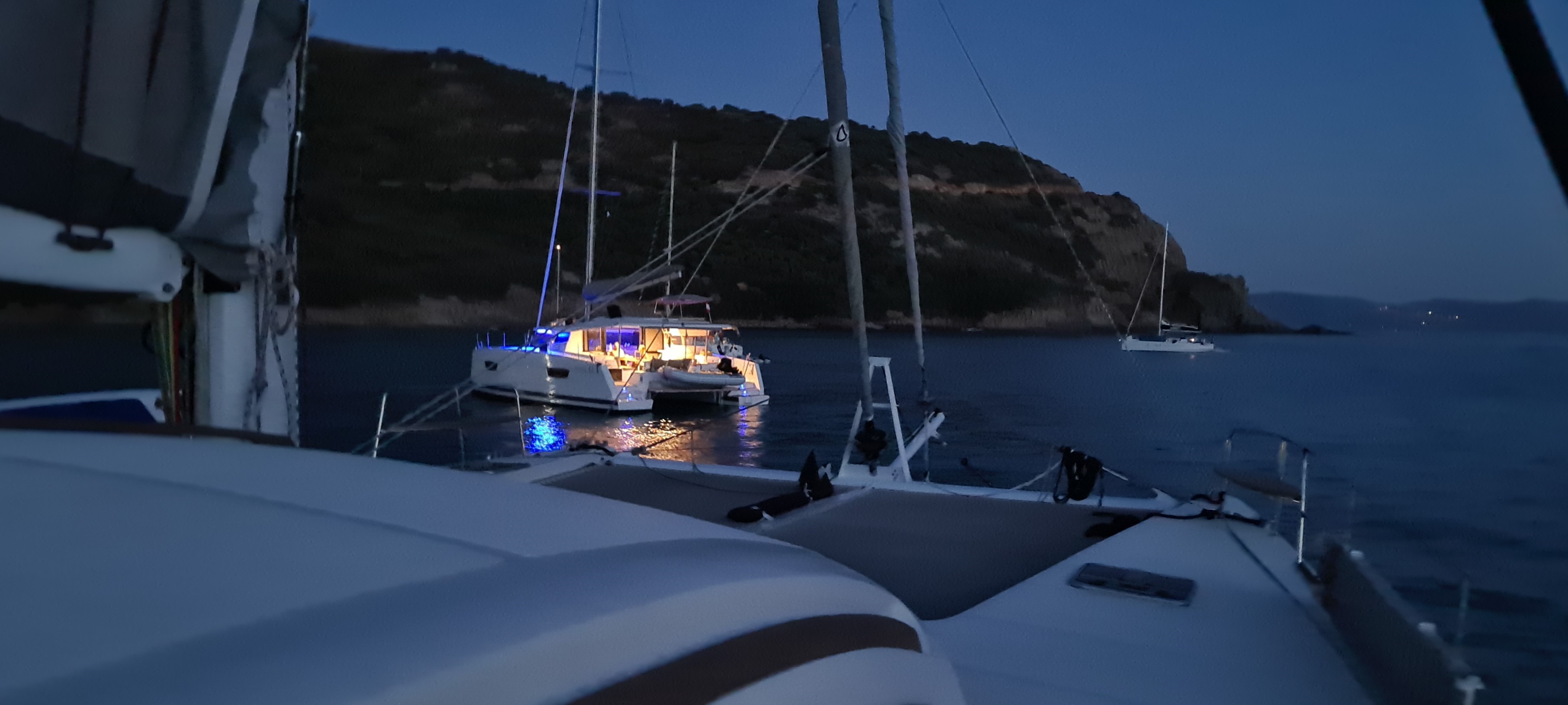 Anchorage by night in corsica