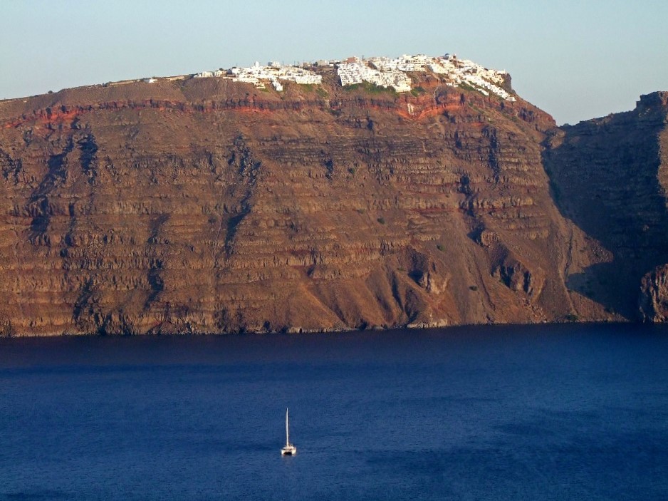 crater rim and caldera, Santorini, Greece