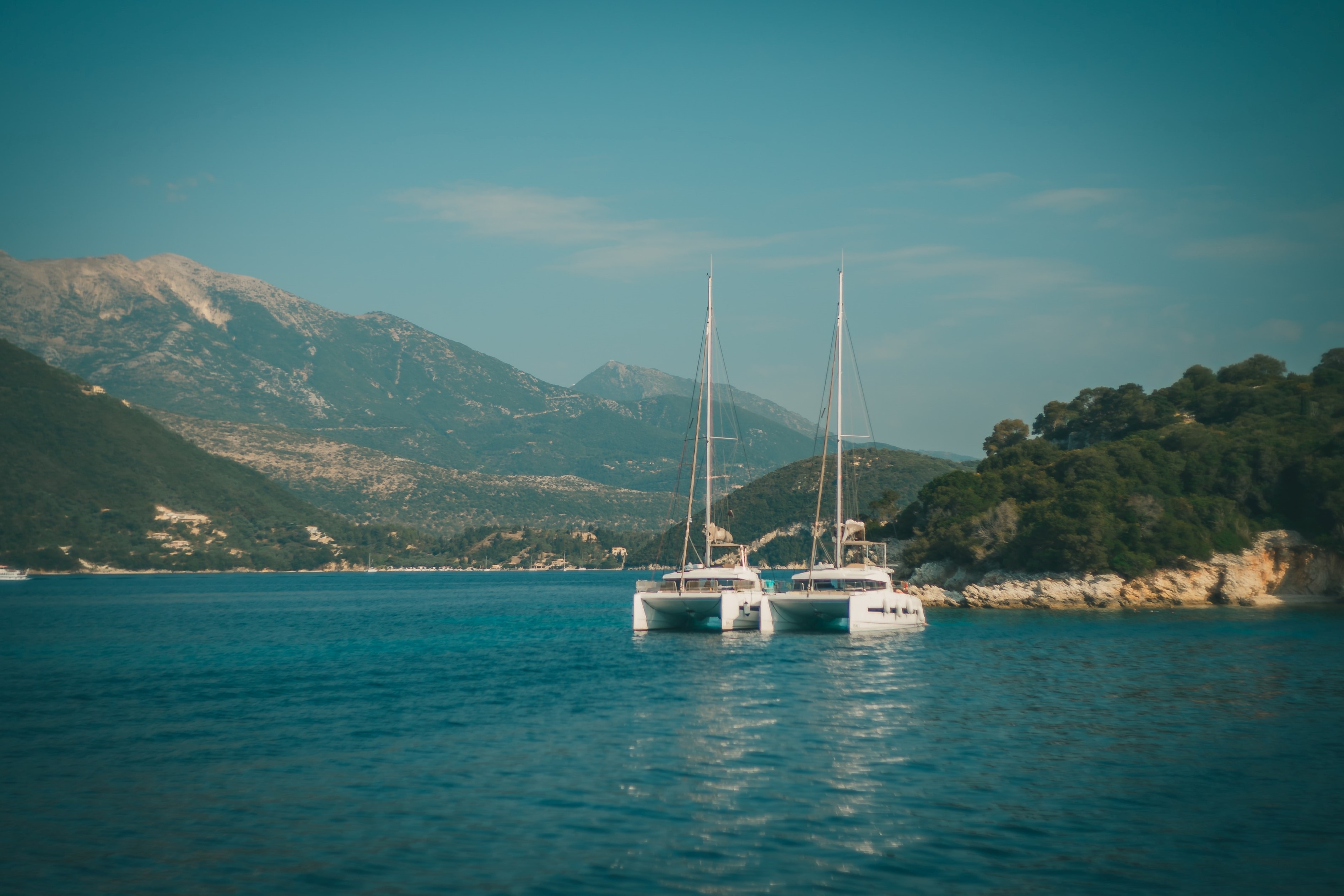 Greece yachts in ionic sea