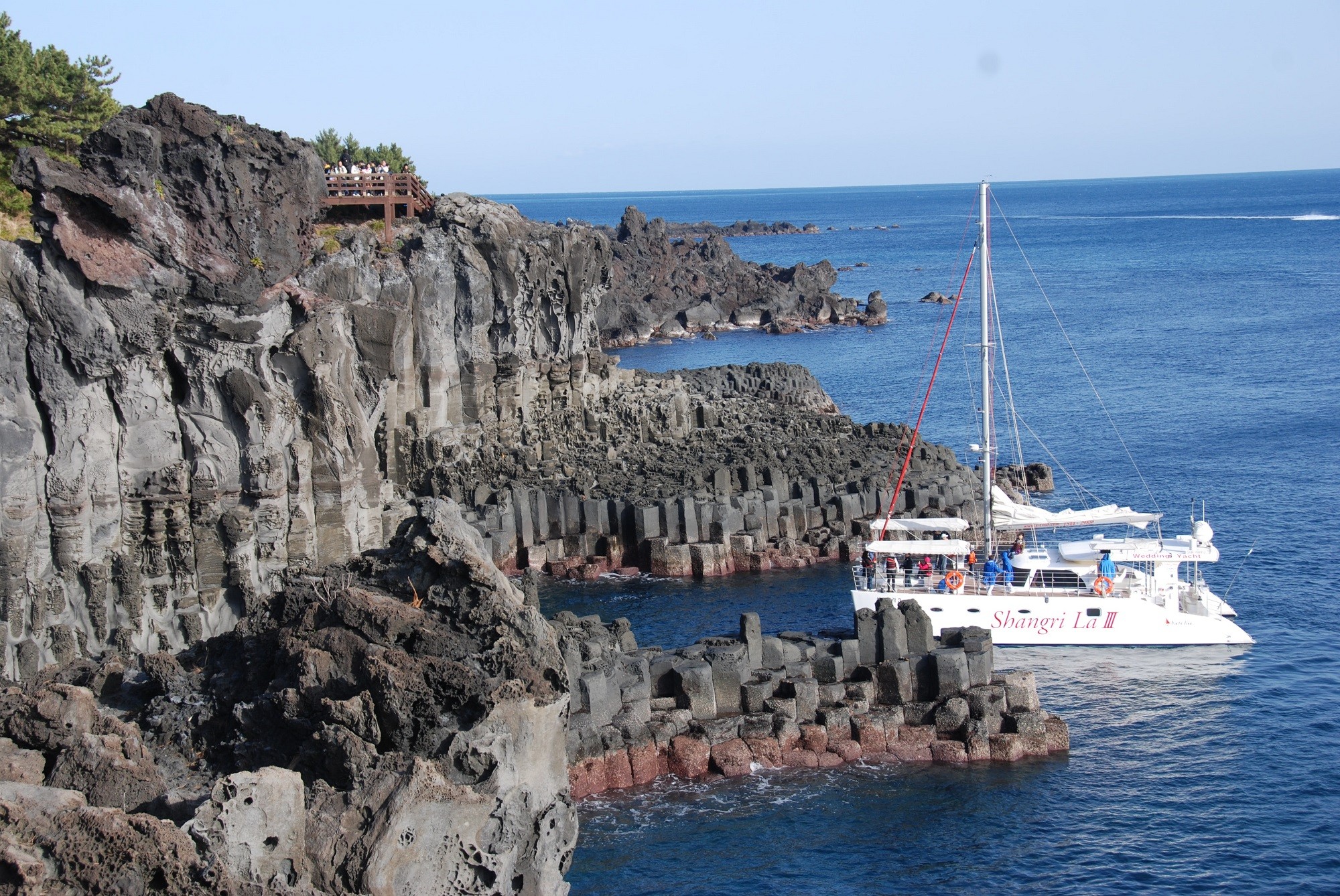 S korea jeju island columnar joint jungmoon world geopark
