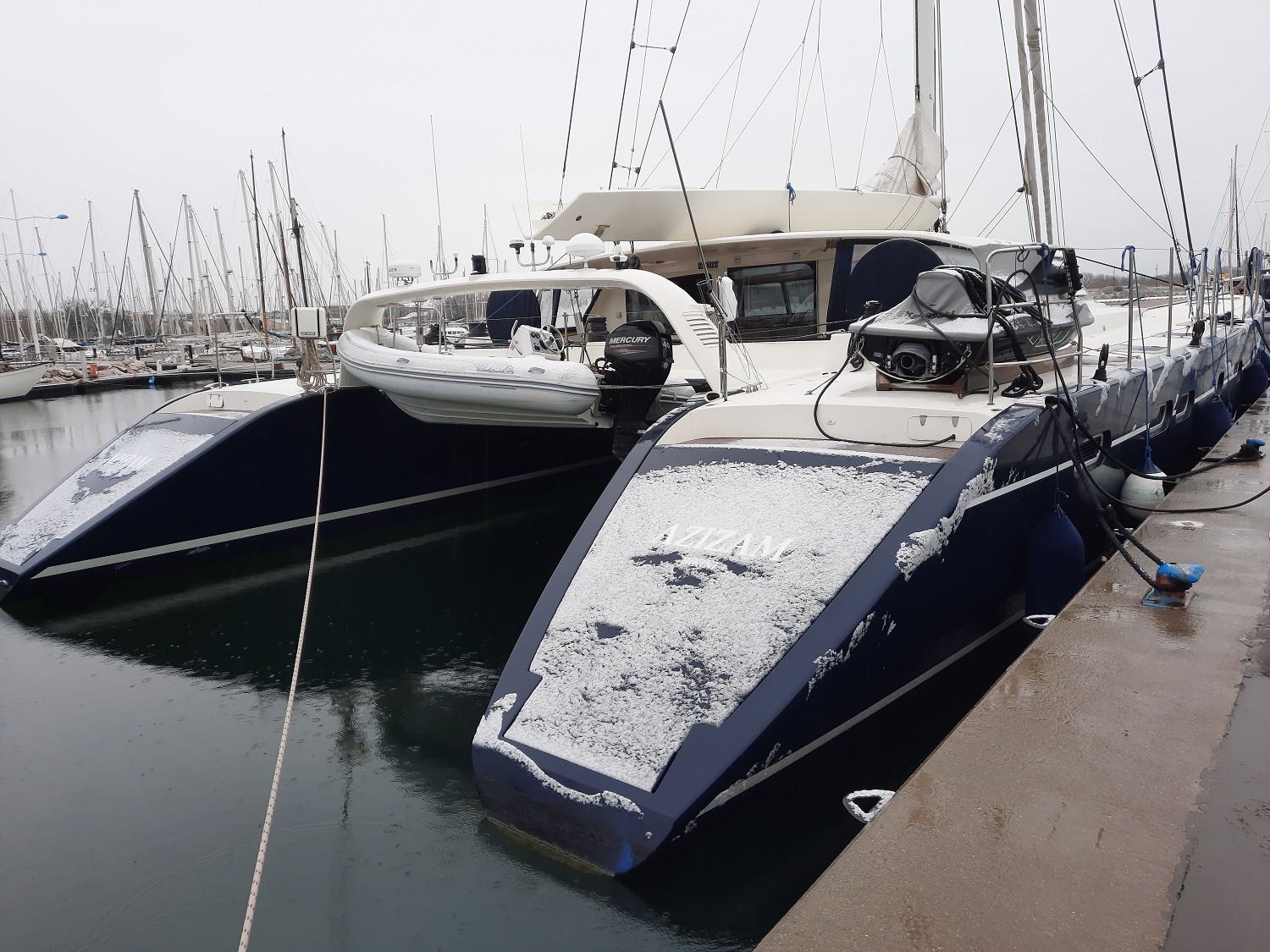 Storm and snow in Canet en Roussillon