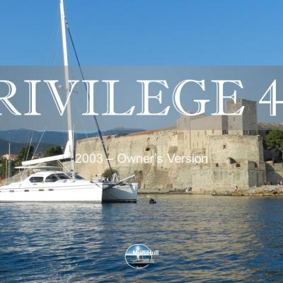 Sold by multihull privilege 435 2003 owner s version 1