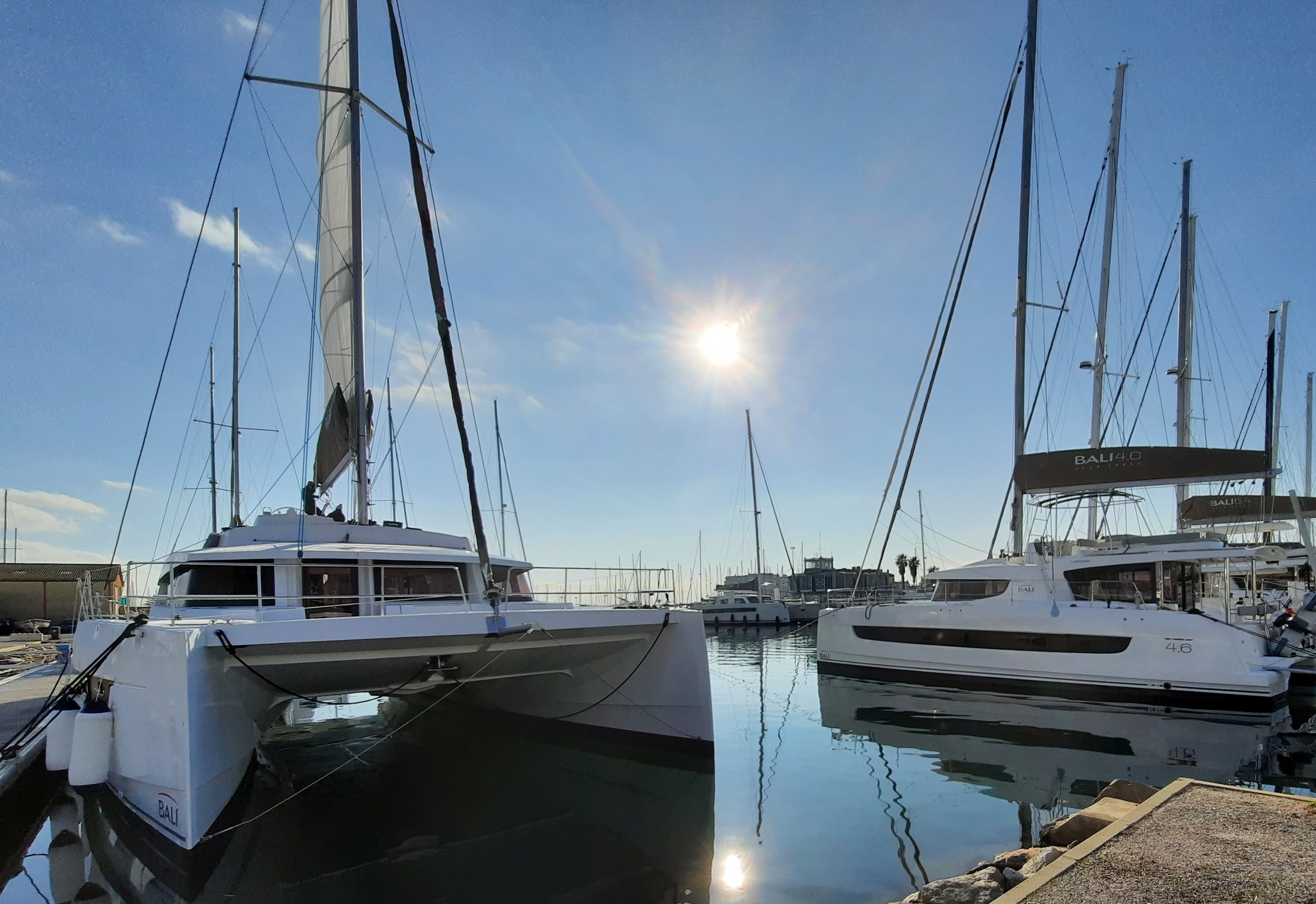 Sunny day in canet en roussillon january 2021