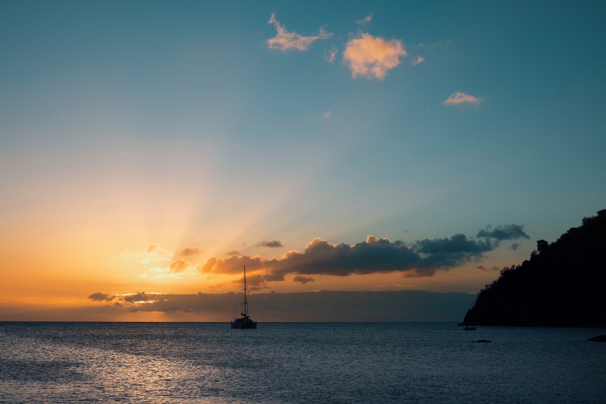 Sunset in albo in corsica cap corse