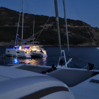 Anchorage by night in corsica