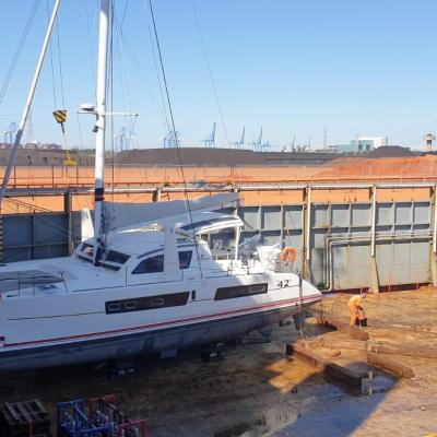 Catana 42 in a cargo ship