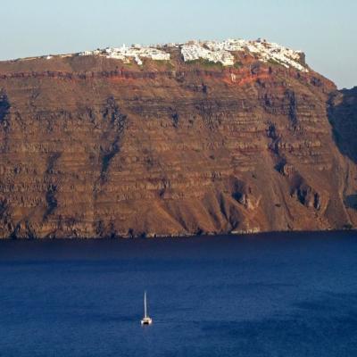 Crater rim and caldera santorini greece