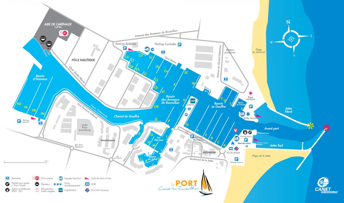 Map port canet en roussillon