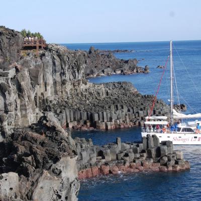 S korea jeju island columnar joint jungmoon world geopark