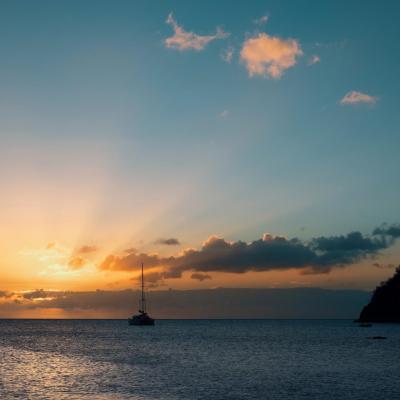 Sunset in albo in corsica cap corse